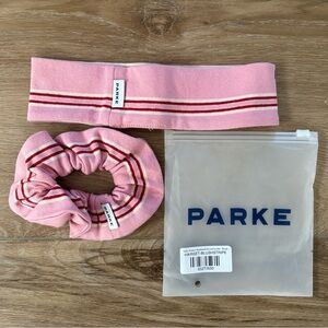 Parke Valentine’s Day Pink Stripe Headband & Scrunchie Set
